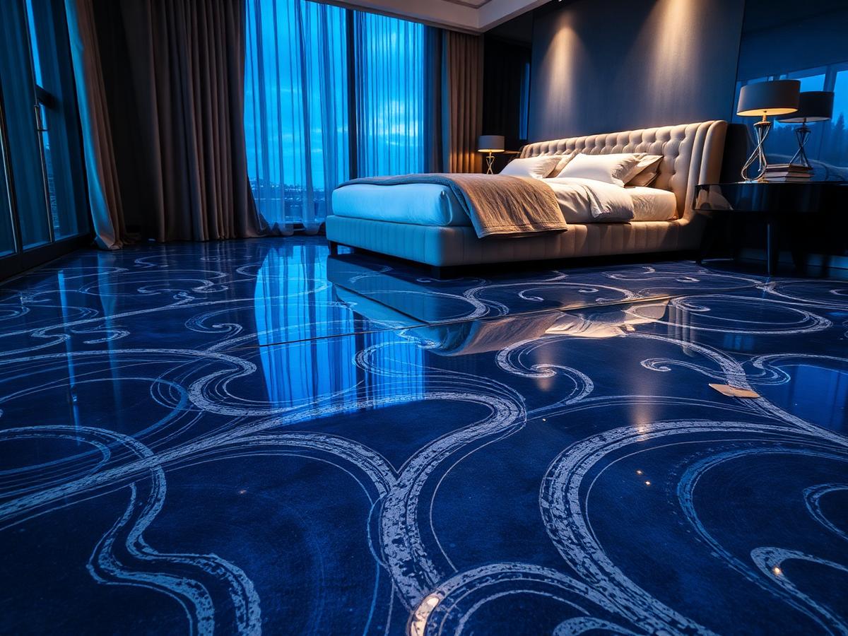 Deep Blue & Silver Metallic Epoxy — Bedroom Suite