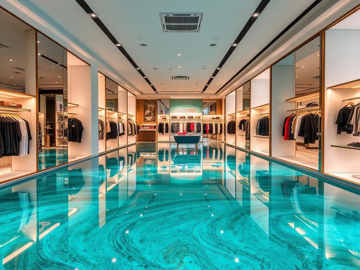 Turquoise & Teal Metallic Epoxy — Retail Store