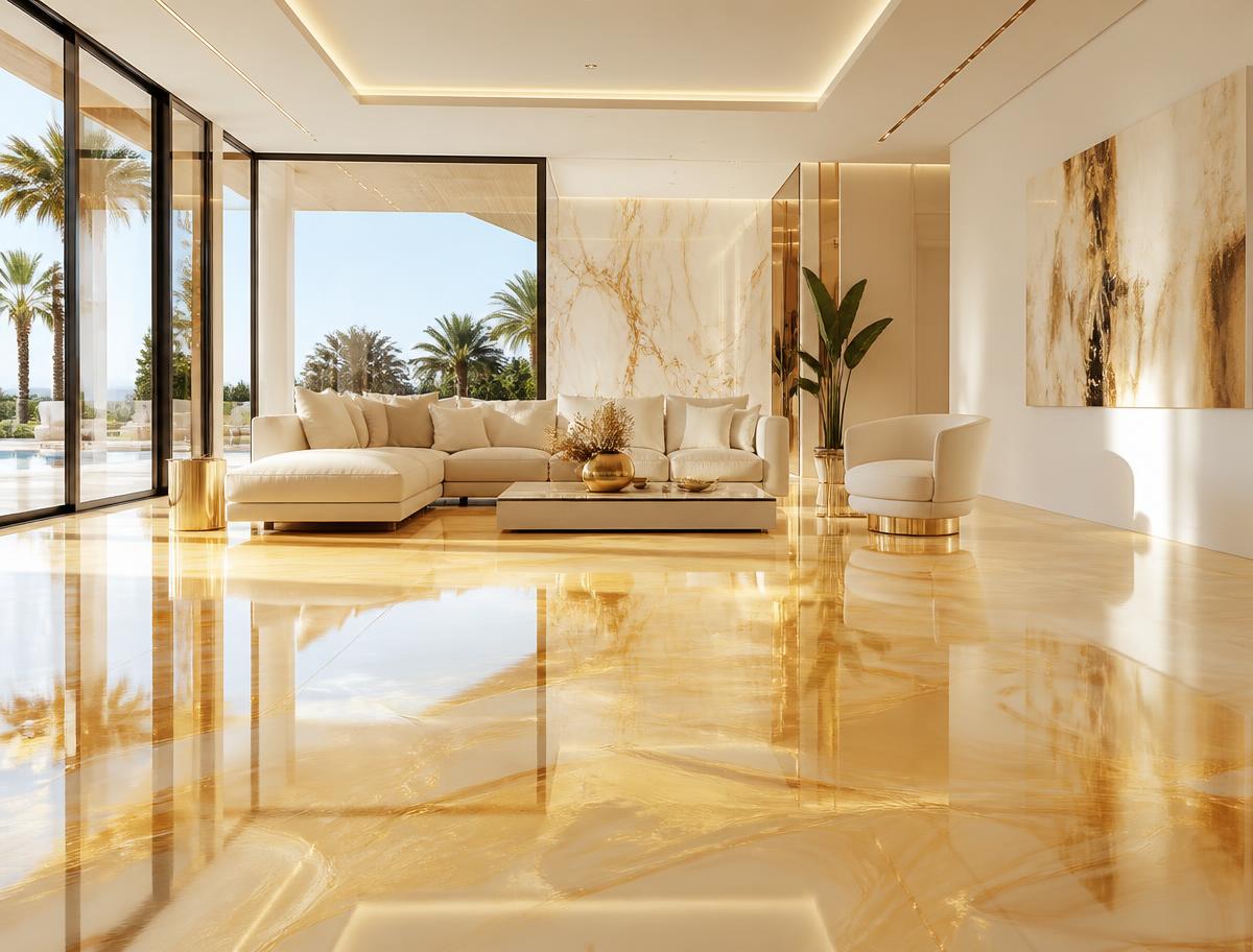Champagne Metallic Epoxy — Luxury Villa